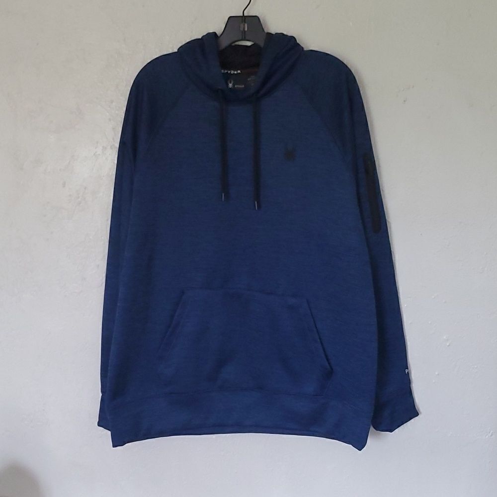 Spyder Hoodie in Navy Blue with Sleeve Pocket Size L